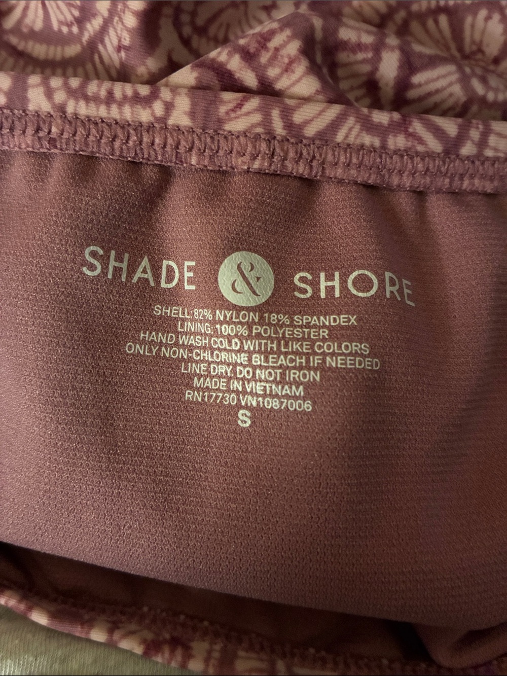 Shade & Shore Womens High Waisted Bikini Bottom Cheeky Ruffle Pink Print Size S - Picture 8 of 8